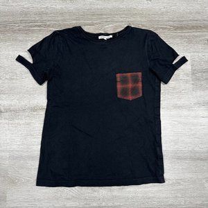 Helmut Lang Black Cotton T-Shirt with Cut-Out Sleeves